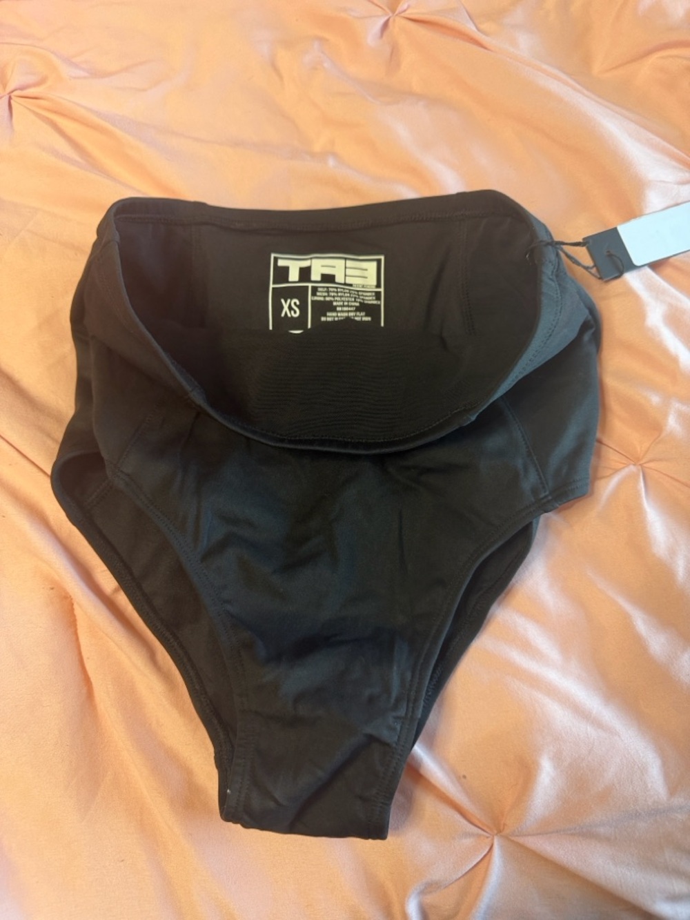 TA3 Black High-Waist Bikini Bottoms - XS